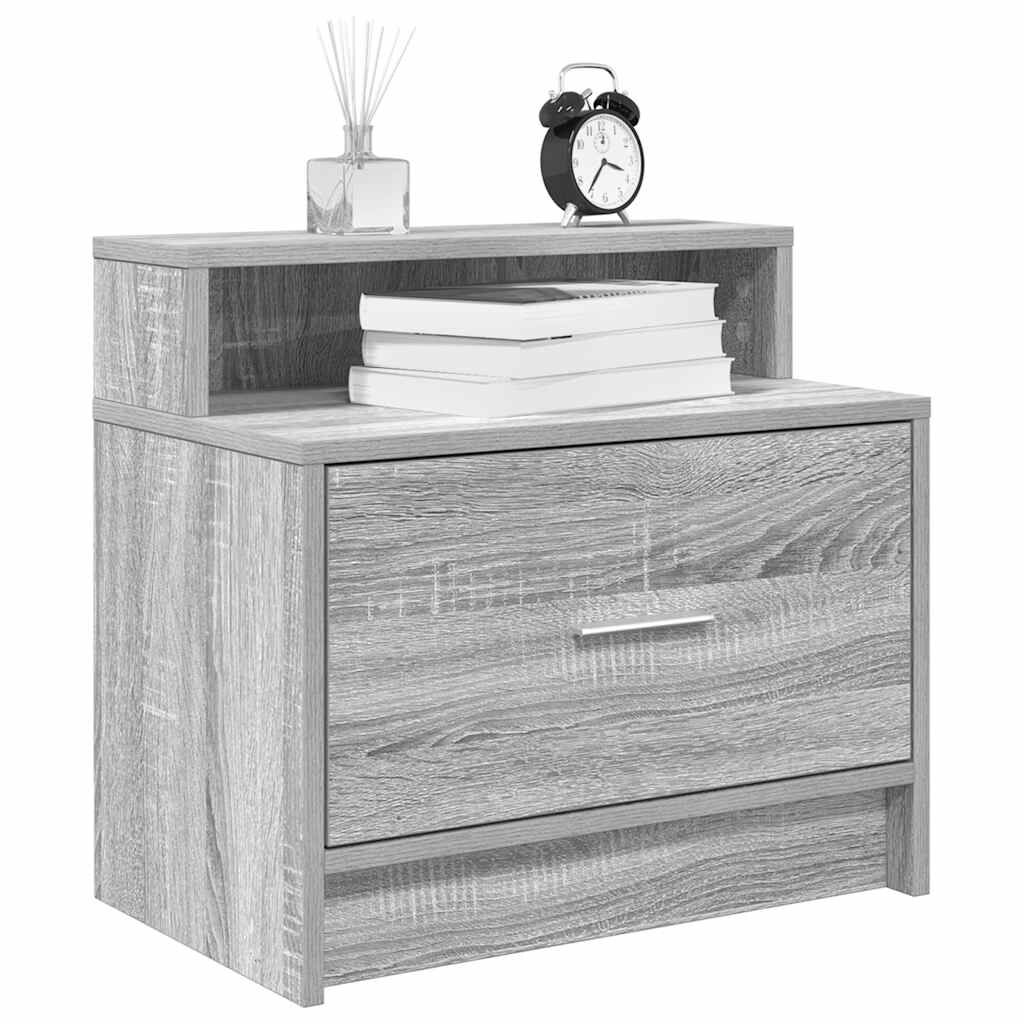 vidaXL Κομοδίνο με συρτάρι Γκρι Sonoma 51x31x47 εκ.