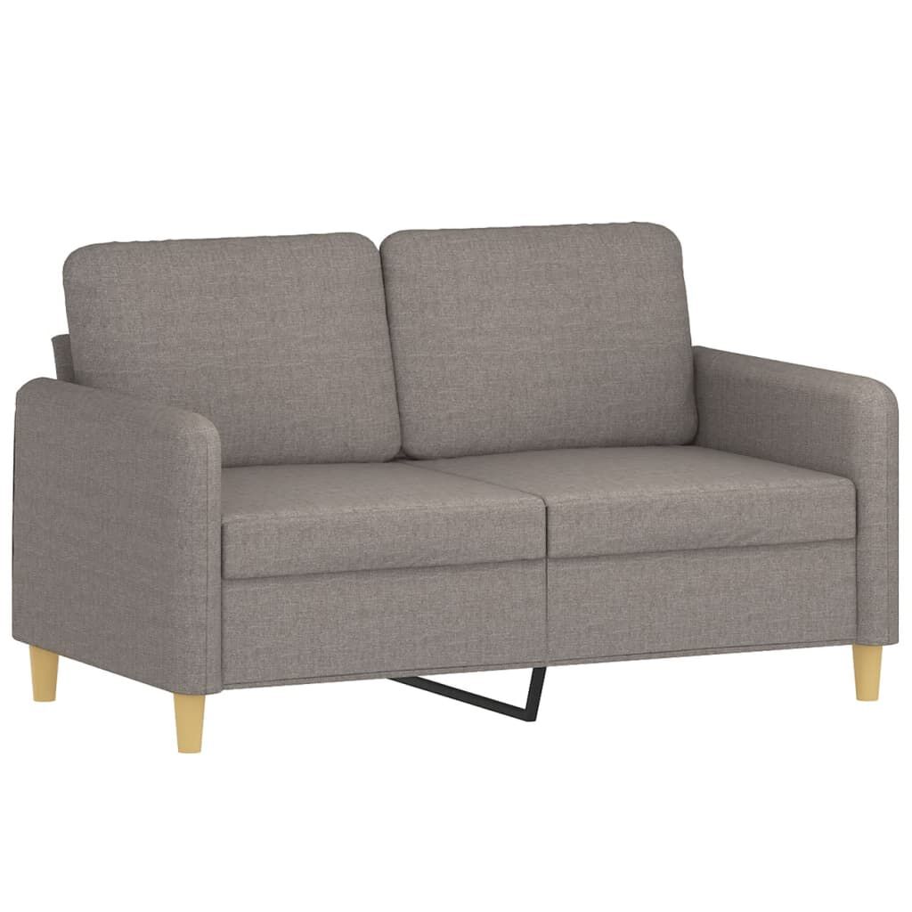 vidaXL Καναπές Διθέσιος Taupe 120 εκ. Υφασμάτινος Διακ. Μαξιλάρια