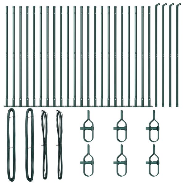 vidaXL Στύλος Περιφράξεων Άλλο 26 pcs Γκρι 3,2 x 3,2 x 68,5 εκ Ατσάλι