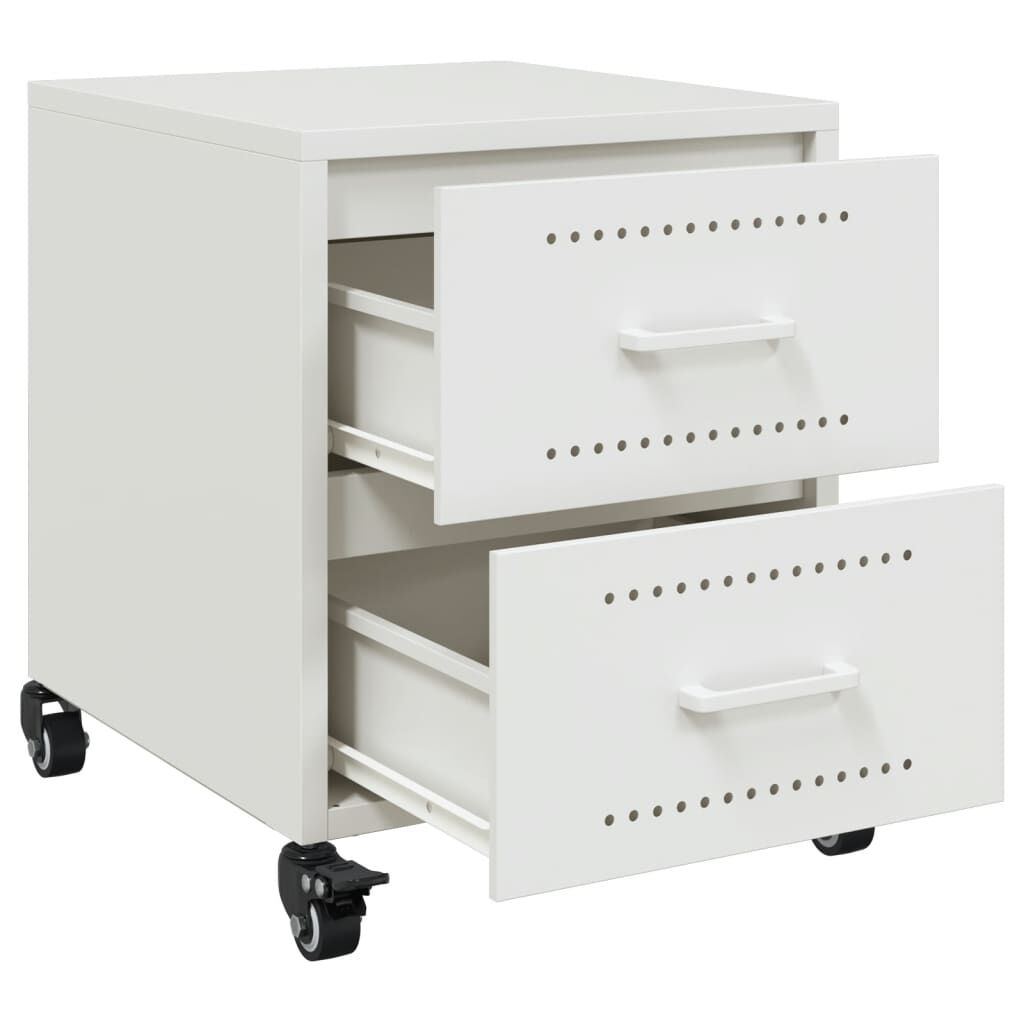 vidaXL Κομοδίνα 2 τεμ. Λευκό 36x39x43,5 εκ. από Χάλυβα