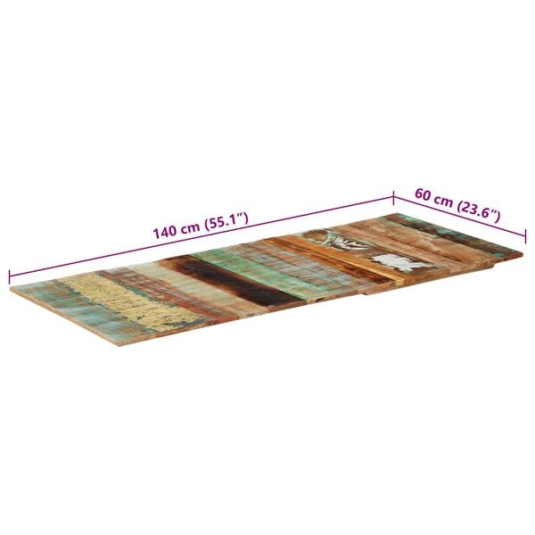 vidaXL Επιφάνεια Τραπεζιού Ορθογώνια 60x140 εκ 15-16 χιλ Ανακυκλ. Ξύλο