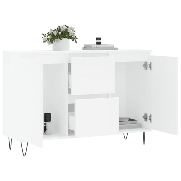 vidaXL Μπουφές Λευκός 101,5 x 35 x 70 εκ. από Επεξεργασμένο Ξύλο