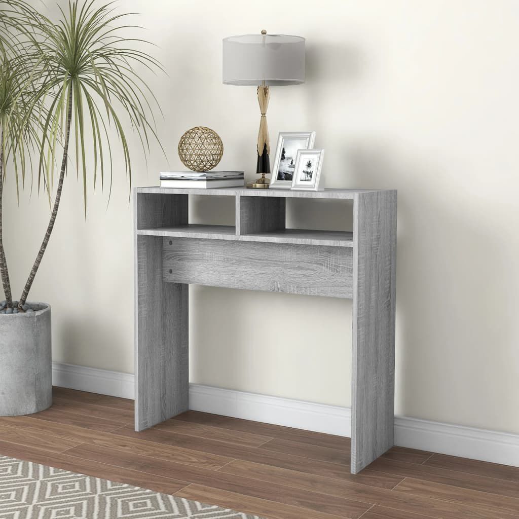 vidaXL Τραπέζι Κονσόλα Γκρι Sonoma 78 x 30 x 80 εκ. Επεξεργασμένο Ξύλο