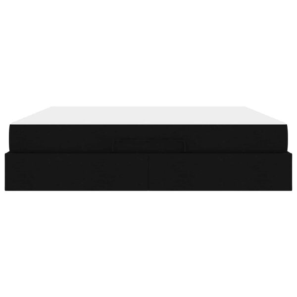vidaXL Σκελετός κρεβατιού με στρώμα με στρώμα 2 pcs Μαύρο ύφασμα