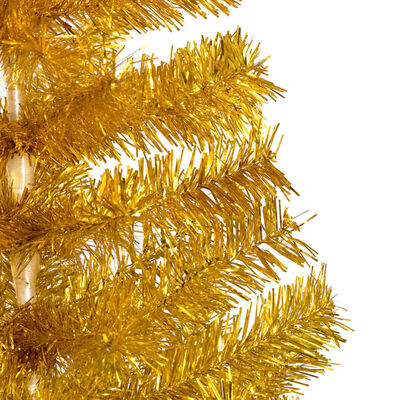 vidaXL Χριστουγεν. Δέντρο Προφωτισμένο Τεχνητό Βάση Χρυσό 150εκ PET
