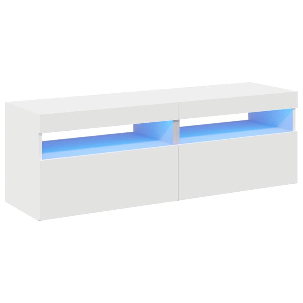 vidaXL Έπιπλα Τηλεόρασης με LED 2 τεμ. Λευκά 60 x 35 x 40 εκ.