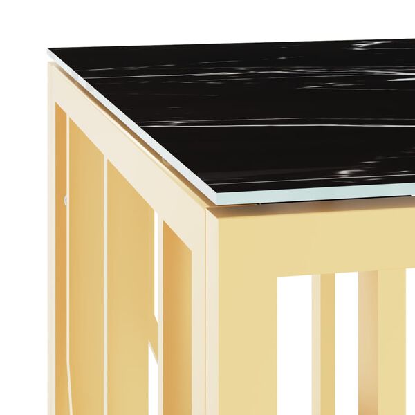 vidaXL Τραπέζι Σαλονιού Χρυσό 110x45x45 εκ. Ανοξείδωτο Ατσάλι & Γυαλί
