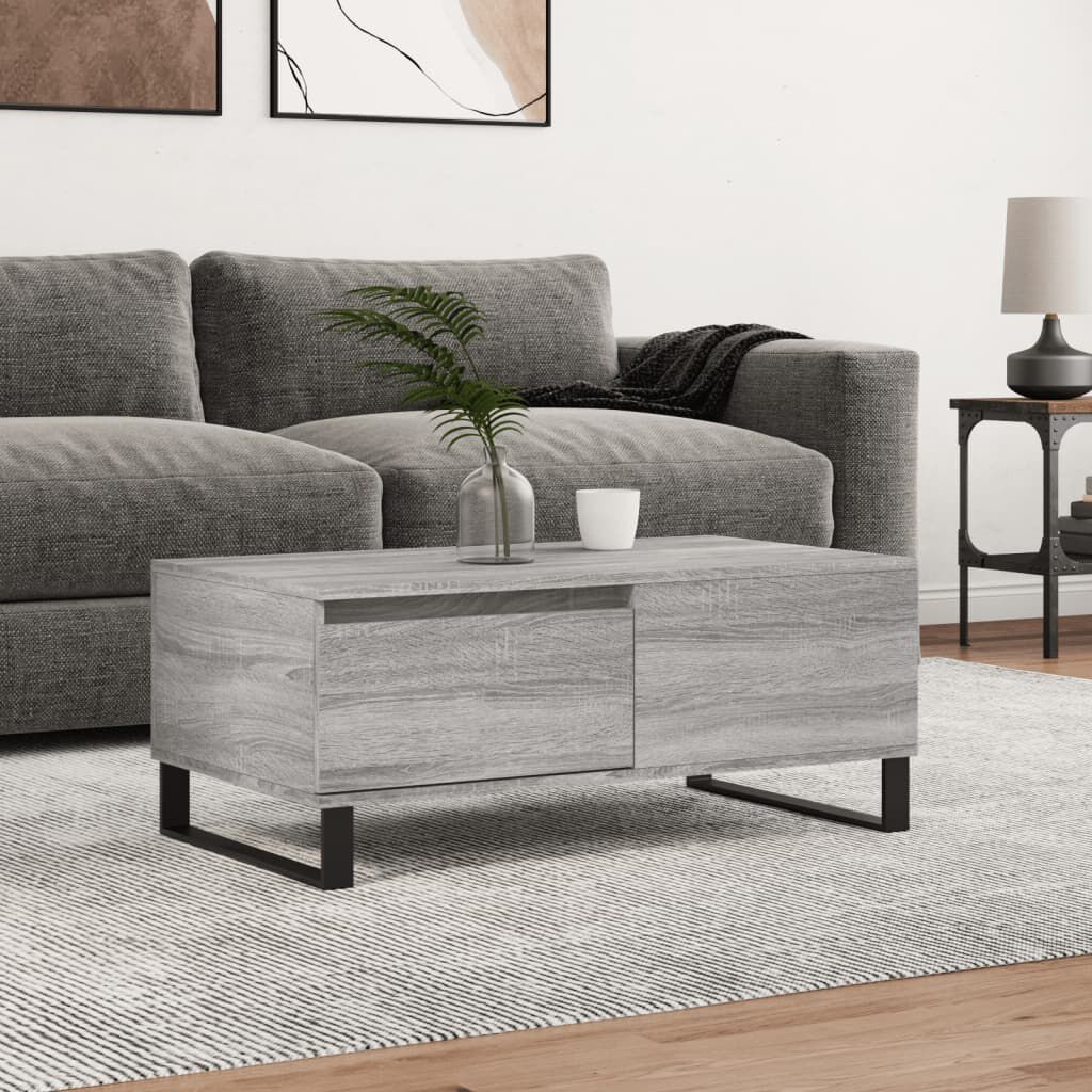 vidaXL Τραπεζάκι Σαλονιού Γκρι Sonoma 90x50x36,5εκ. Επεξεργασμένο Ξύλο