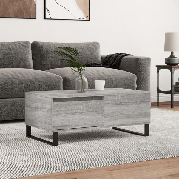 vidaXL Τραπεζάκι Σαλονιού Γκρι Sonoma 90x50x36,5εκ. Επεξεργασμένο Ξύλο