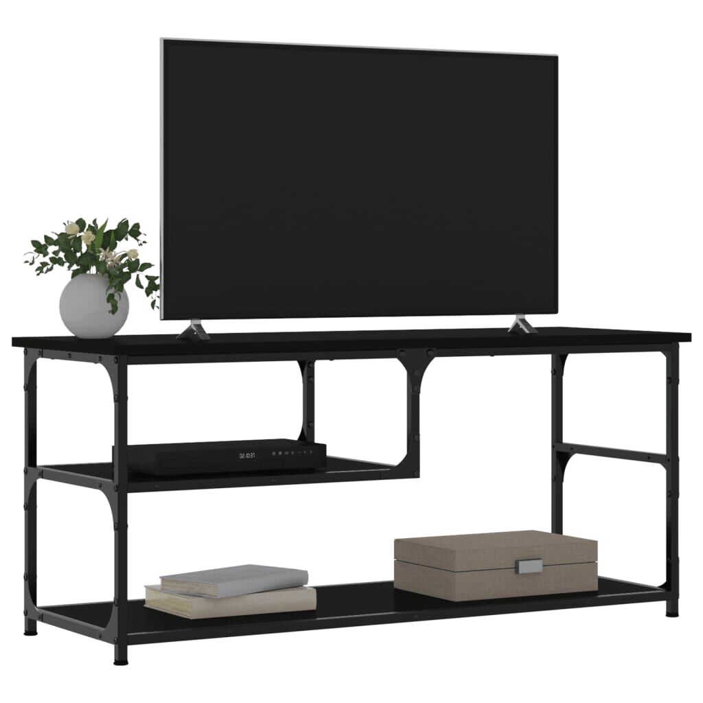 vidaXL Έπιπλο Τηλεόρασης Μαύρο 103x38x46,5 εκ. Επεξεργ. Ξύλο & Ατσάλι