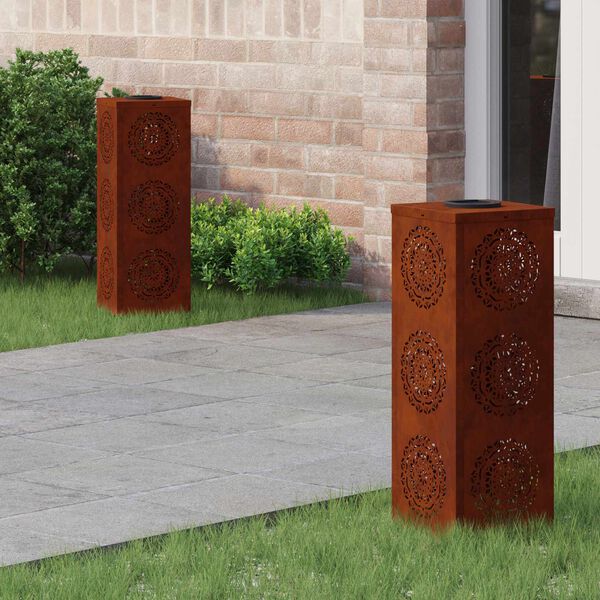 vidaXL &Eta;&lambda;&iota;&alpha;&kappa;ό LED &Phi;&omega;&sigmaf; &Delta;&rho;ό&mu;&omicron;&upsilon; 2 pcs &Chi;ά&lambda;&upsilon;&beta;&alpha;&sigmaf; Corten &Chi;ά&lambda;&upsilon;&beta;&alpha;&sigmaf; Corten