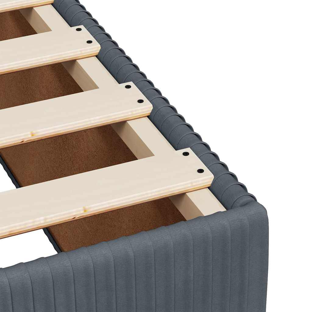 vidaXL Κρεβάτι Boxspring με Στρώμα Σκούρο Γκρι 80x200 εκ. Βελούδινο