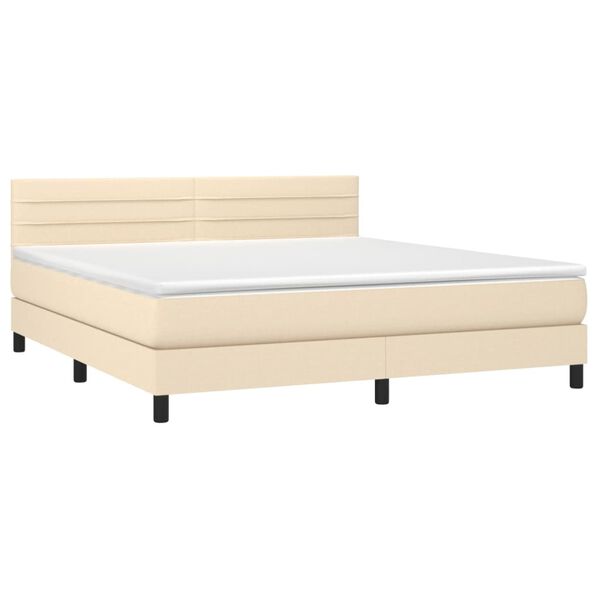 vidaXL &Kappa;&rho;&epsilon;&beta;ά&tau;&iota; Boxspring &mu;&epsilon; &Sigma;&tau;&rho;ώ&mu;&alpha; &Kappa;&rho;&epsilon;&mu; 180x200 &epsilon;&kappa;. &Upsilon;&phi;&alpha;&sigma;&mu;ά&tau;&iota;&nu;&omicron;