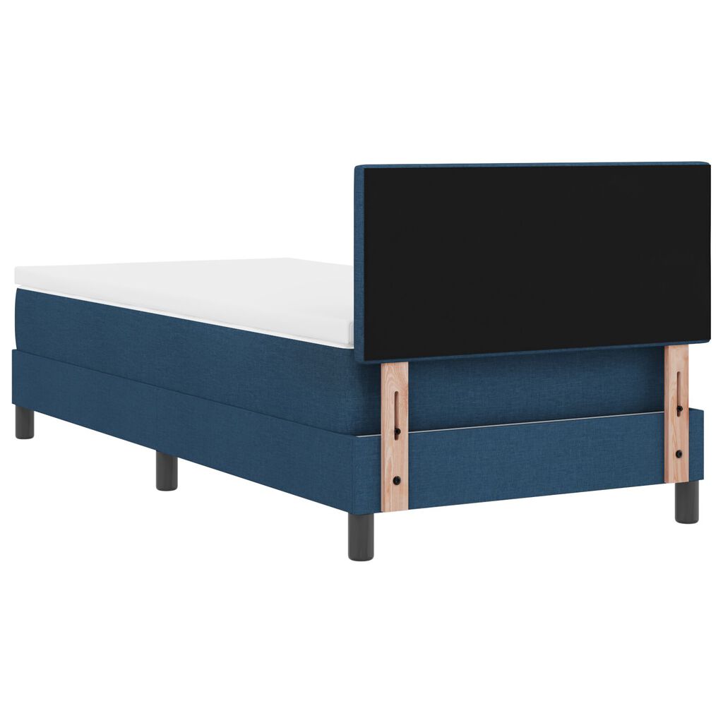 vidaXL Κρεβάτι Box Spring με στρώμα Μπλε 90x190 εκ Υφασμάτινο