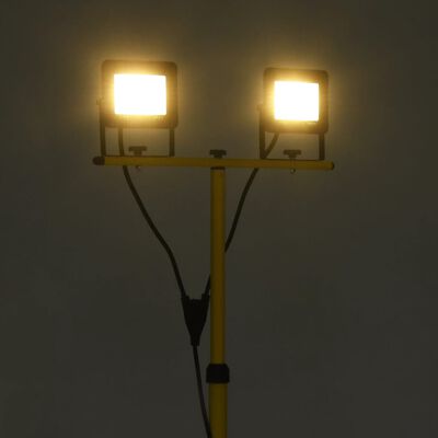 vidaXL Προβολέας LED με Τρίποδο Θερμό Λευκό 2 x 30 W