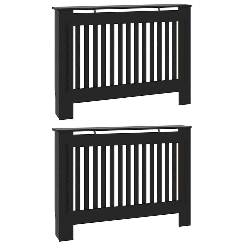 vidaXL Καπάκι Καλοριφέρ 2 pcs Μαύρο 112 x 19 x 81.5 cm