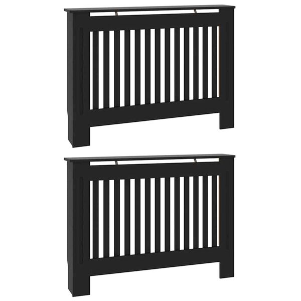 vidaXL Καπάκι Καλοριφέρ 2 pcs Μαύρο 112 x 19 x 81.5 cm