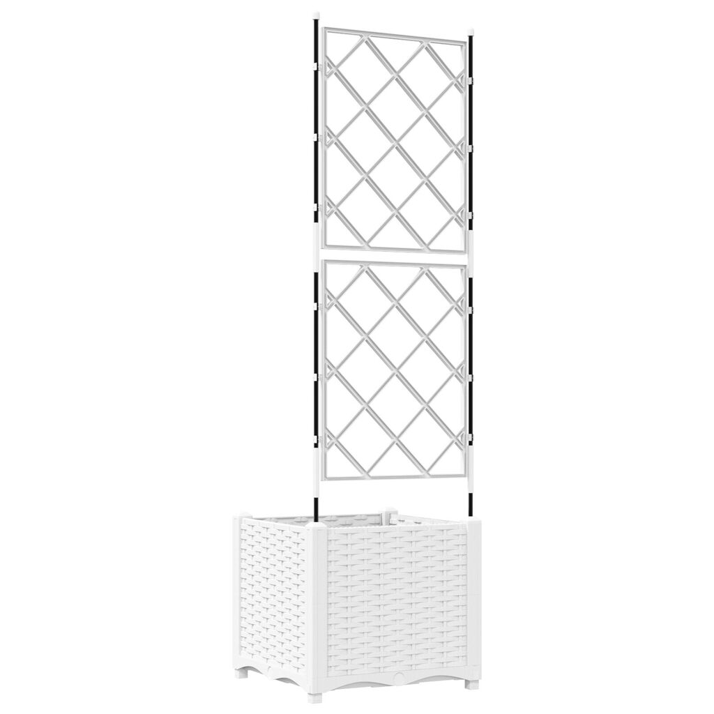 vidaXL Γλάστρα Κήπου με Πλέγμα Λευκή 40x40x143 εκ