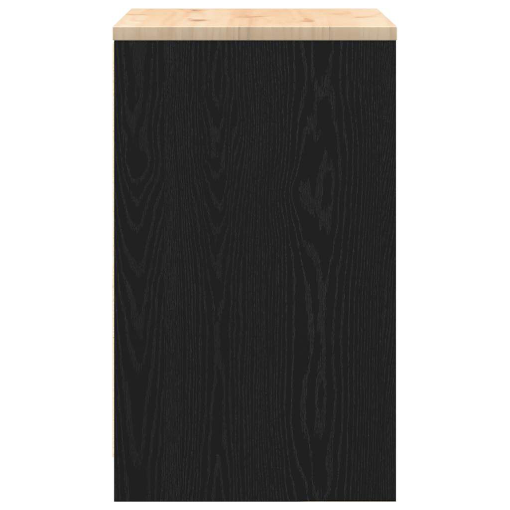 vidaXL ντουλάπι αποθήκευσης γκαράζ μαύρο 60x51x85 εκ μασίφ ξύλο πεύκο