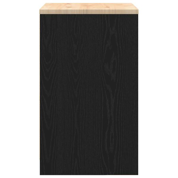 vidaXL ντουλάπι αποθήκευσης γκαράζ μαύρο 60x51x85 εκ μασίφ ξύλο πεύκο