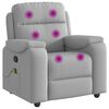 vidaXL καρέκλα ανάκλισης μασάζ Cloud Grey Fabric