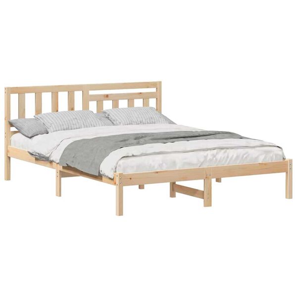 vidaXL Σκελετός Κρεβατιού Καφέ 160 x 200 cm Μασίφ ξύλο πεύκου