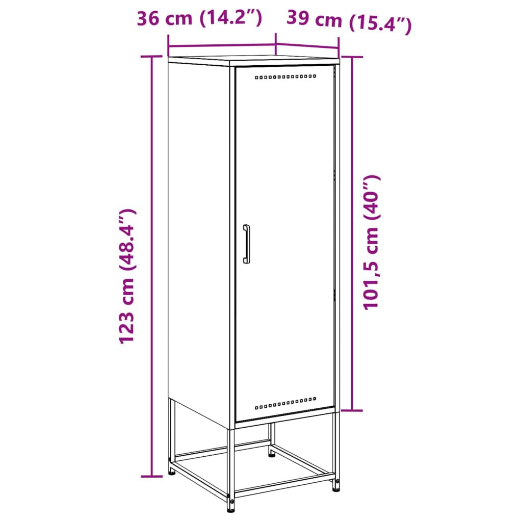 vidaXL Ντουλάπι Μουσταρδί 36x39x123 εκ. από Ατσάλι