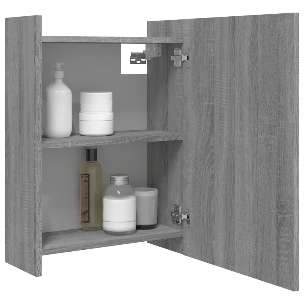 vidaXL Ντουλάπι Καθρέπτης Μπάνιου Γκρι Sonoma 62,5x20,5x64 εκ Επ. Ξύλο