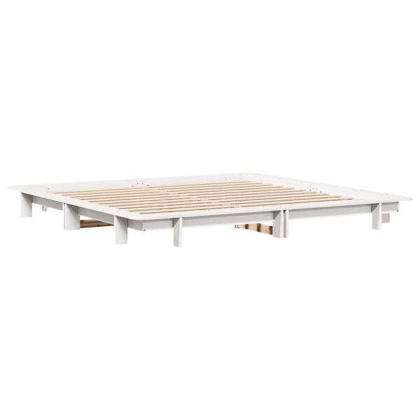 vidaXL Σκελετός Κρεβ. Χωρίς Στρώμα Λευκό 180x200 εκ Μασίφ Πεύκο