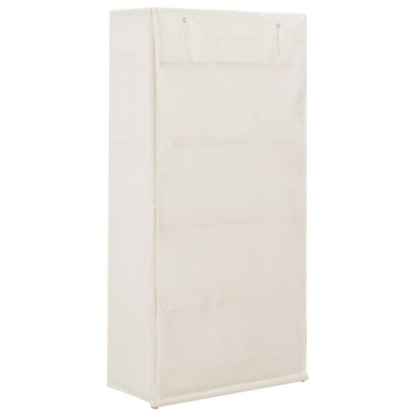 vidaXL Ντουλάπα Λευκή 79 x 40 x 170 εκ. Υφασμάτινη