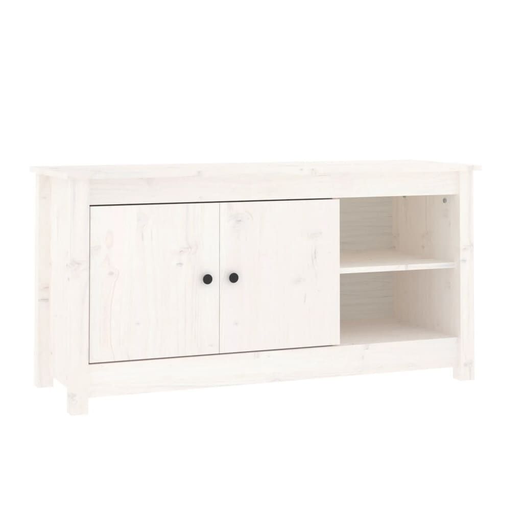 vidaXL Έπιπλο Τηλεόρασης Λευκό 103x36,5x52 εκ. από Μασίφ Ξύλο Πεύκου