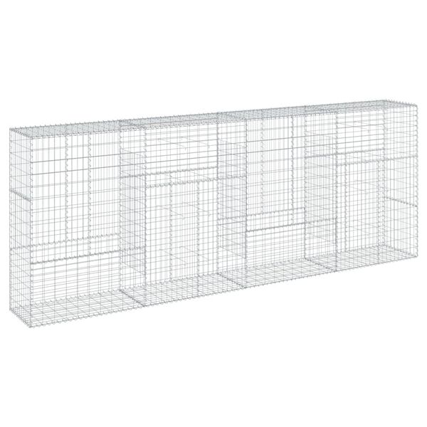 vidaXL Συρματοκιβώτιο με Κάλυμμα 400x50x150εκ. από Γαλβανισμένο Χάλυβα