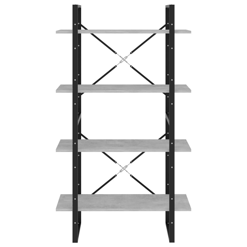 vidaXL Βιβλιοθήκη με 4 Ράφια Γκρι Σκυρ. 80x30x140 εκ. από Επεξ. Ξύλο