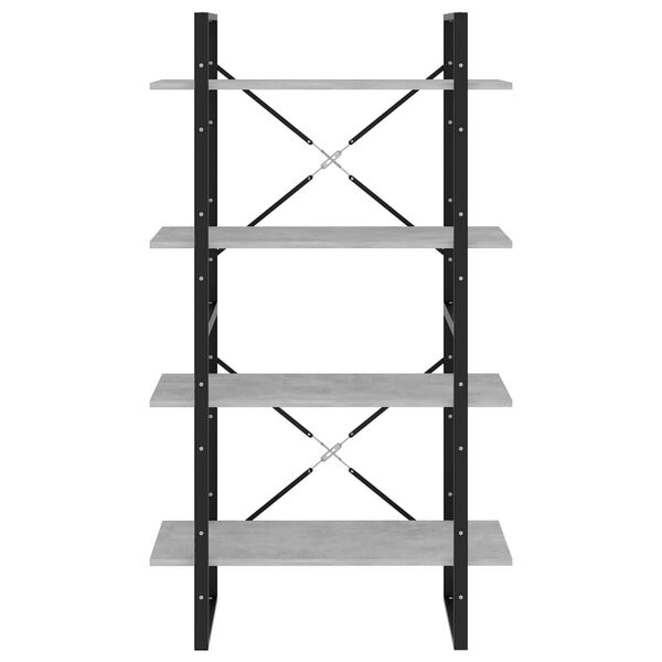 vidaXL Βιβλιοθήκη με 4 Ράφια Γκρι Σκυρ. 80x30x140 εκ. από Επεξ. Ξύλο