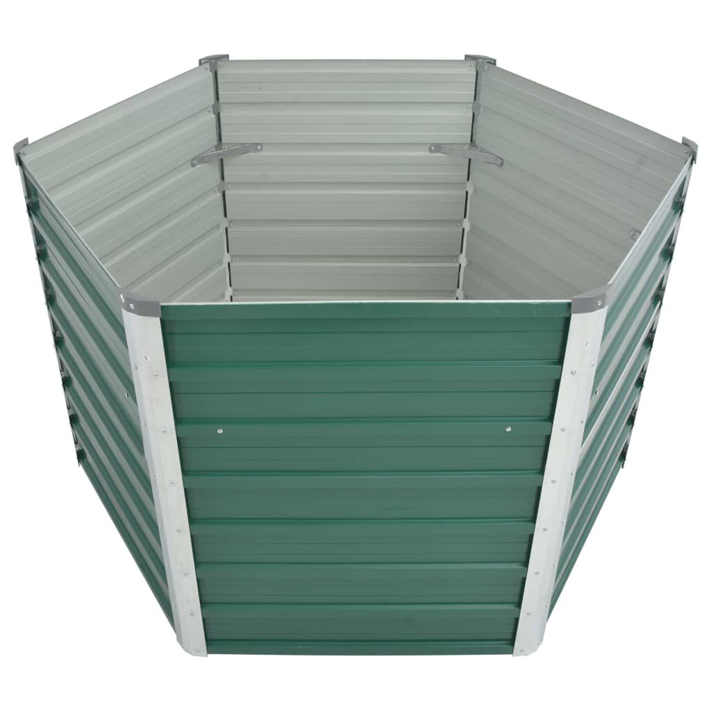 vidaXL Ζαρντινιέρα Υπερυψωμένη Πράσινη 129x129x77 εκ. Γαλβαν. Χάλυβας
