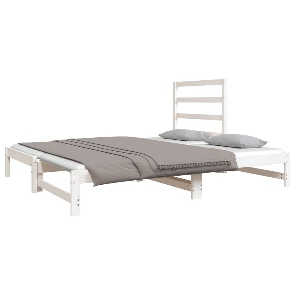 vidaXL Καναπές Κρεβάτι Συρόμενος Λευκός 2x(90x190) εκ. από Μασίφ Πεύκο