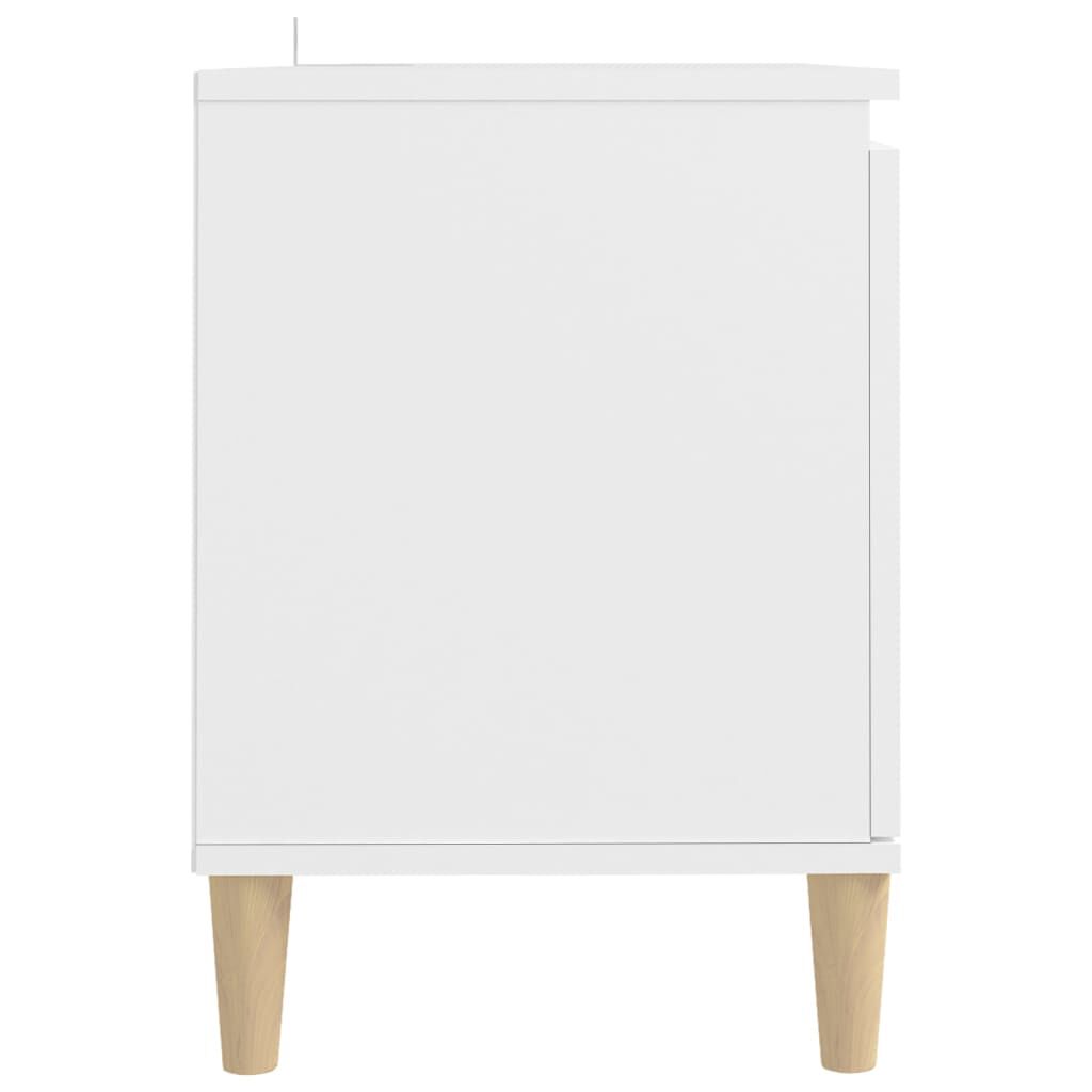 vidaXL Έπιπλο Τηλεόρασης Λευκό 103,5x30x50 εκ. με Μασίφ Ξύλινα Πόδια