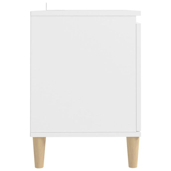 vidaXL Έπιπλο Τηλεόρασης Λευκό 103,5x30x50 εκ. με Μασίφ Ξύλινα Πόδια