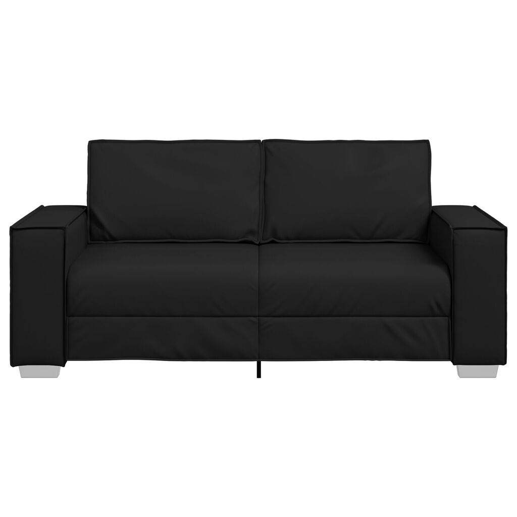 vidaXL Καναπές Loveseat Μαύρος 140 εκ Ψεύτικο Δέρμα