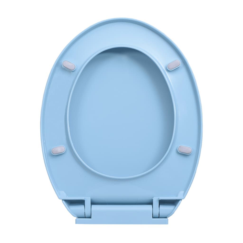 vidaXL Κάλυμμα Λεκάνης με Soft Close &amp; Quick Release Οβάλ Μπλε