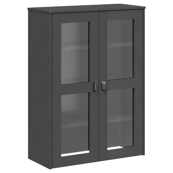 vidaXL Ντουλάπι Ψηλό VIKEN Ανθρακί Γκρι 80x40x200εκ. Μασίφ Ξύλο Πεύκου