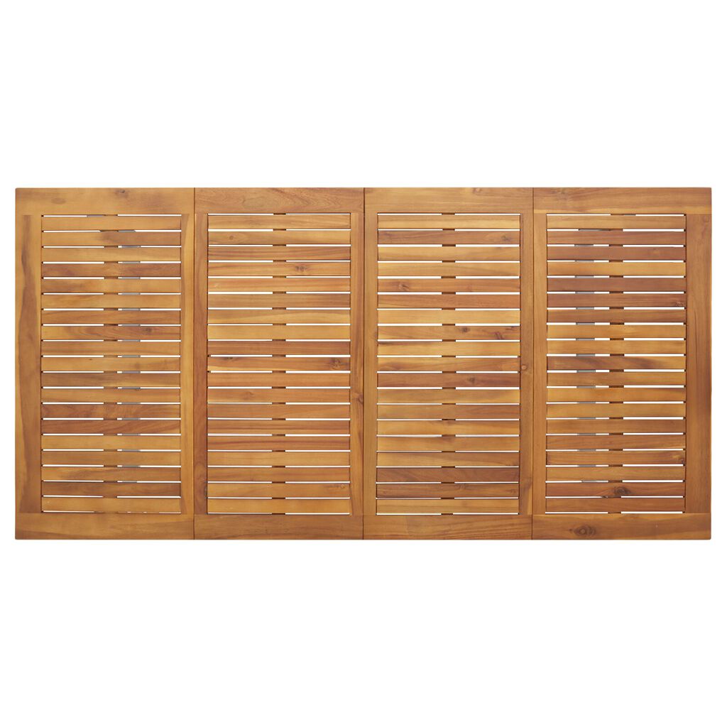 vidaXL Εξωτερικό Τραπέζι Φαγητού Γκρι 180x90x75 εκ Χάλυβας&Στερεό Ξύλο Ακακίας