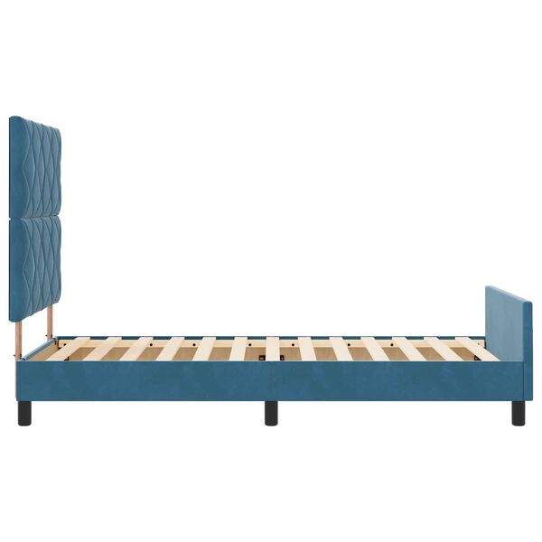 vidaXL Κρεβάτι Σκελετός Σκούρο Μπλε 100x200 cm Βελούδο