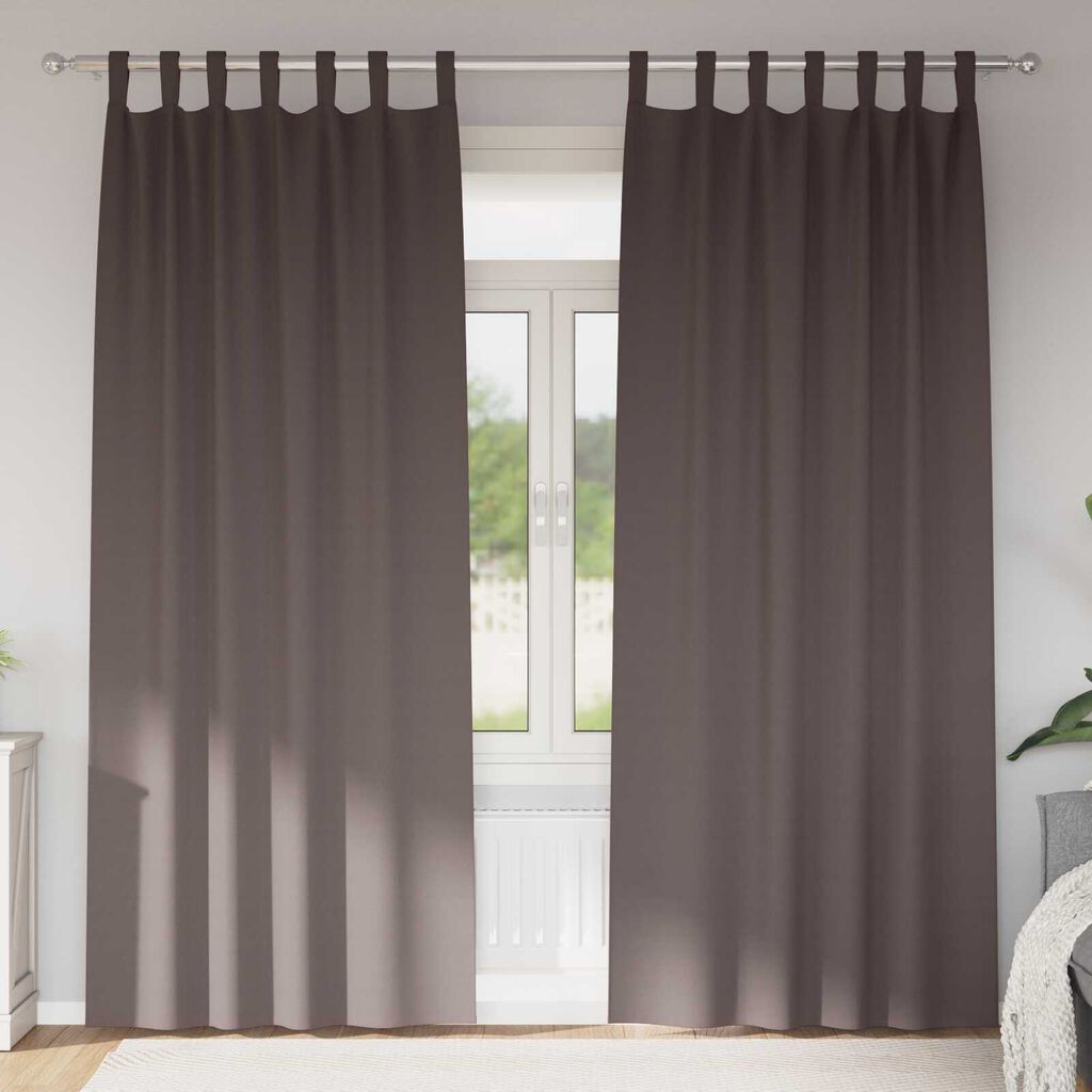 vidaXL Κουρτίνες 2 pcs Σκούρο καφέ Σκούρο καφέ 245 x 140 εκ.