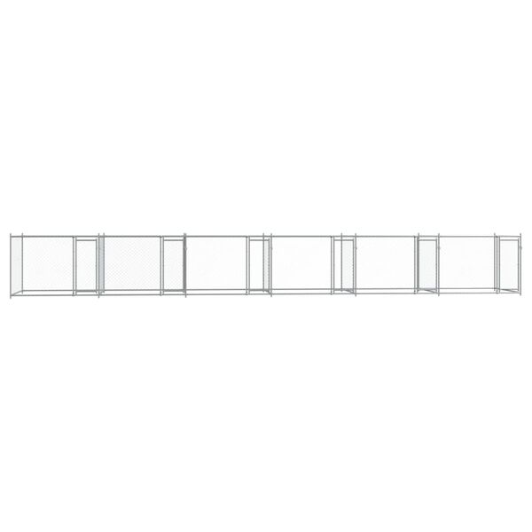 vidaXL Κλουβί Σκύλου με Πόρτες Γκρι 12x2x1,5 μ. Γαλβανισμένος Χάλυβας