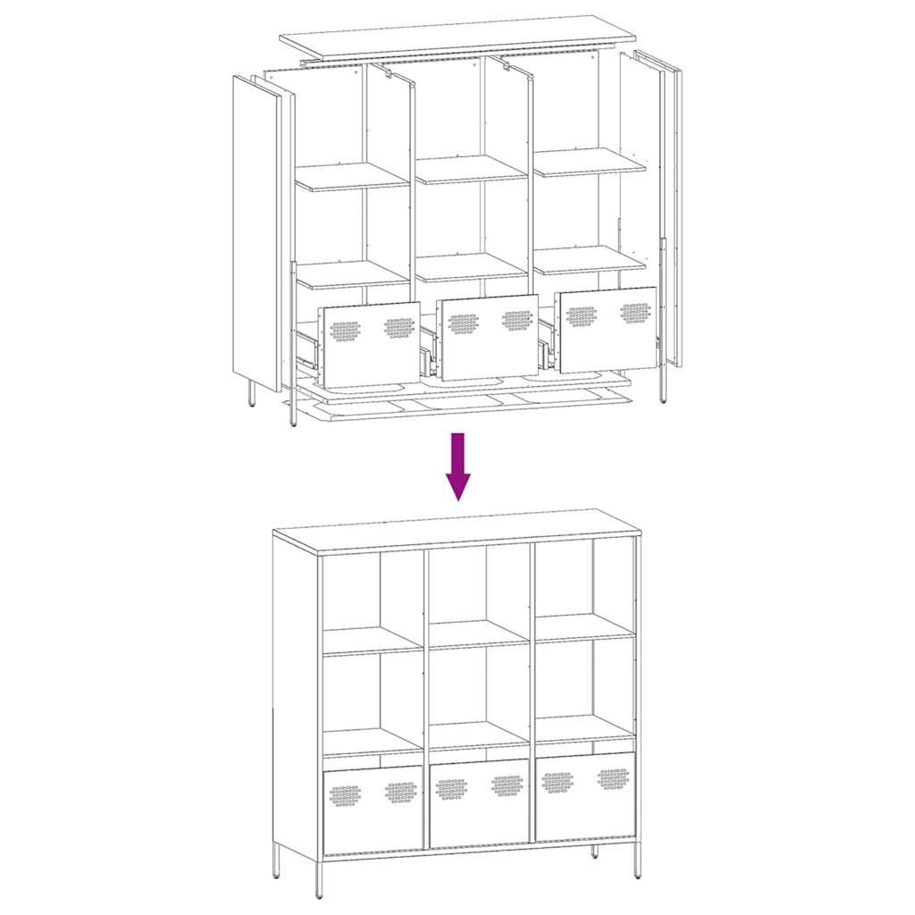 vidaXL Ντουλάπι Λευκό 101,5x39x103,5 εκ. από Χάλυβα