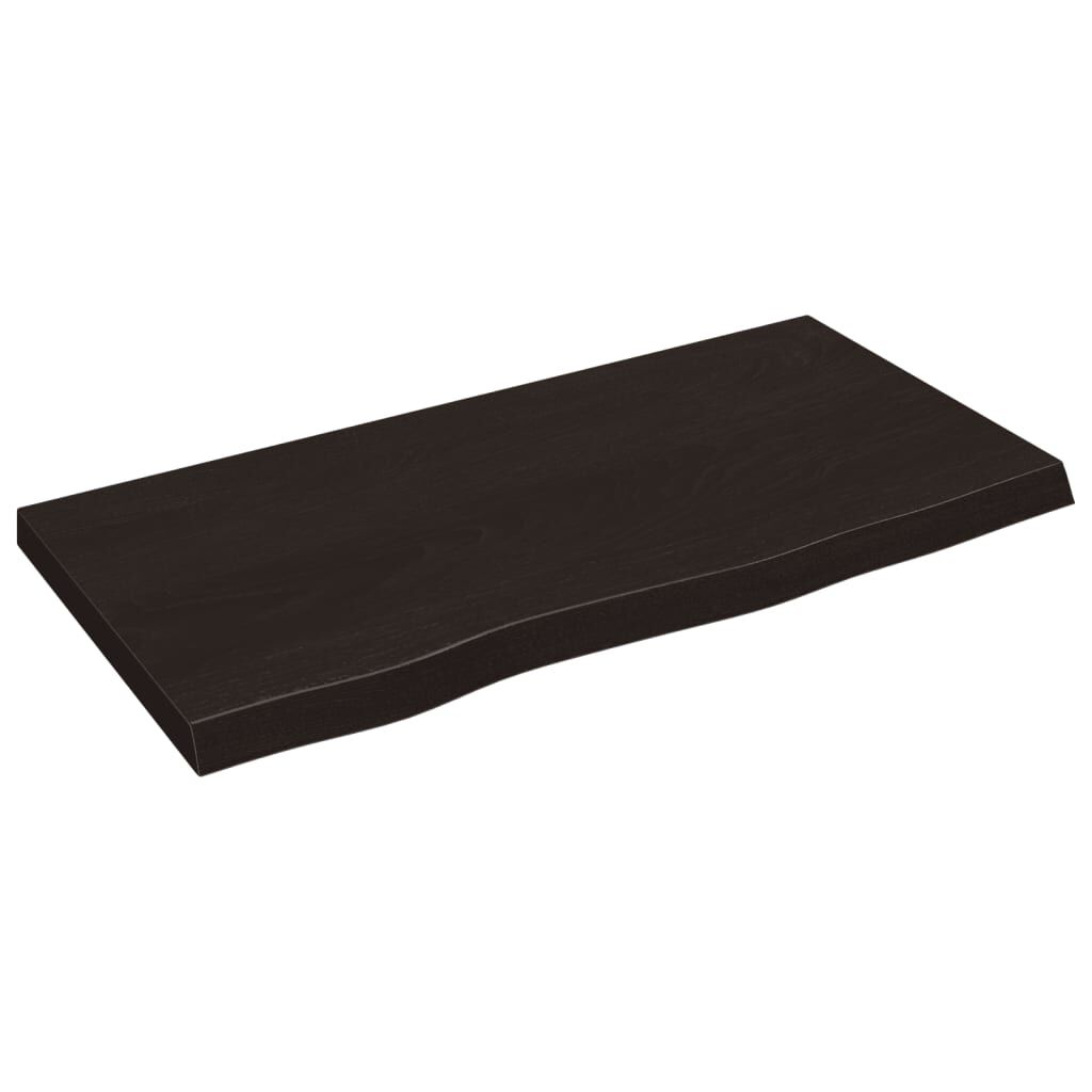 vidaXL Ράφι Τοίχου Σκούρο Καφέ 80x40x(2-4) εκ. Επεξ. Μασίφ Ξύλο Δρυός