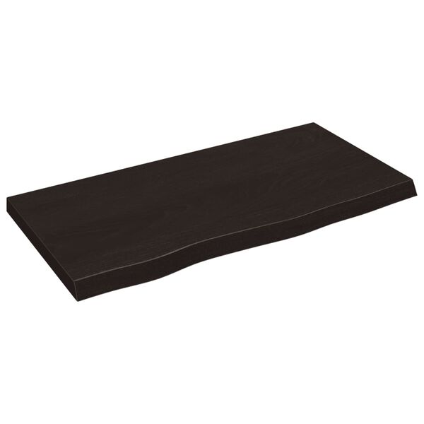 vidaXL Ράφι Τοίχου Σκούρο Καφέ 80x40x(2-4) εκ. Επεξ. Μασίφ Ξύλο Δρυός