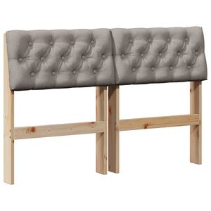 vidaXL Ταπετσαρισμένο κεφαλάρι Taupe 120 cm Στερεά ξυλεία πεύκου