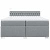 vidaXL Κρεβάτι Boxspring με Στρώμα Ανοιχτό Γκρι 200x200 εκ. Υφασμάτινο